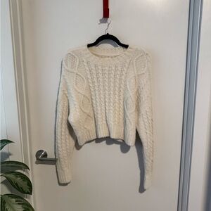 Aerie Cream Cable Knit Sweater